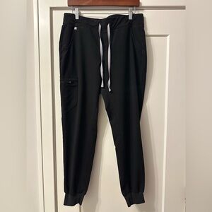 Figs Technical Collection Kade Pants Womens Medium Black Drawstring Cargo Scrub